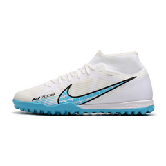 Chuteira Society Nike Zoom Mercurial Superfly 9 Academy TF Branca e Azul - VENI Futebol