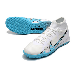 Chuteira Society Nike Zoom Mercurial Superfly 9 Academy TF Branca e Azul - VENI Futebol