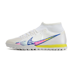 Chuteira Society Nike Zoom Mercurial Superfly 9 Academy TF Branca e Colorida - VENI Futebol