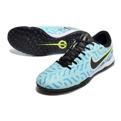 Chuteira Society Nike Tiempo 10 Legend Academy TF Azul Claro e Preta - VENI Futebol