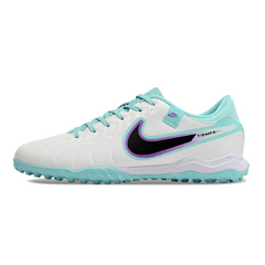 Chuteira Society Nike Tiempo 10 Legend Academy TF Branca e Azul