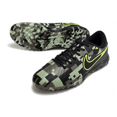 Chuteira Society Nike Tiempo 10 Legend Academy Preta e Verde Camuflado - VENI Futebol