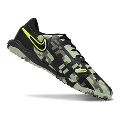 Chuteira Society Nike Tiempo 10 Legend Academy Preta e Verde Camuflado - VENI Futebol