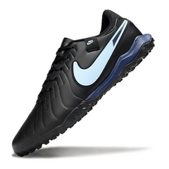 Botas de fútbol Nike Tiempo 10 Legend Academy TF azul claro y negro Society
