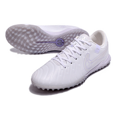 Chuteira Society Nike Tiempo 10 Legend Academy TF Branca - VENI Futebol