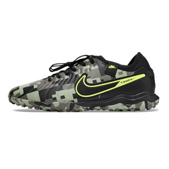 Chuteira Society Nike Tiempo 10 Legend Pro TF Preta e Verde Camuflado - VENI Futebol