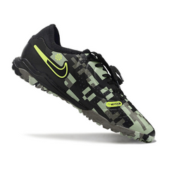 Chuteira Society Nike Tiempo 10 Legend Pro TF Preta e Verde Camuflado - VENI Futebol