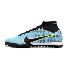 Chuteira Society Nike Zoom Mercurial Superfly 9 Elite TF Azul Claro e Preta