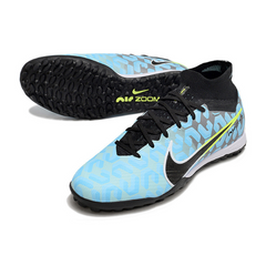 Chuteira Society Nike Zoom Mercurial Superfly 9 Elite TF Azul Claro e Preta - VENI Futebol