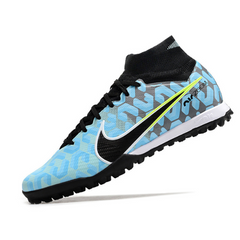 Chuteira Society Nike Zoom Mercurial Superfly 9 Elite TF Azul Claro e Preta - VENI Futebol