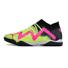 Chuteira Society Puma Future Ultimate TF Verde e Rosa