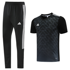 Conjunto Adidas Camiseta + Calça Preta e Cinza