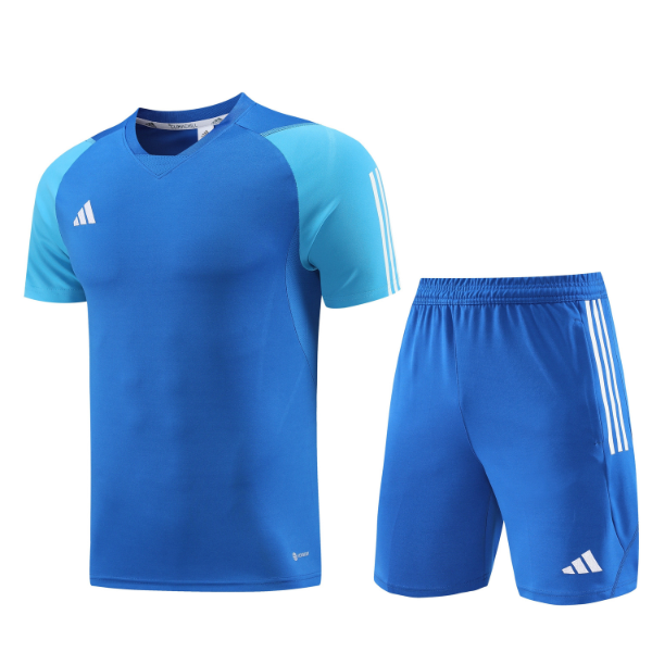 Conjunto Adidas Camiseta + Short Azul Claro - VENI Futebol