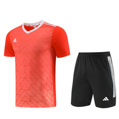 Conjunto Adidas Camiseta + Short Laranja e Preta