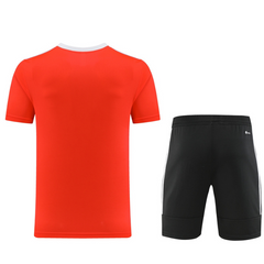 Conjunto Adidas Camiseta + Short Laranja e Preta - VENI Futebol