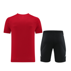 Conjunto Adidas Camiseta + Short Vermelho e Preto - VENI Futebol