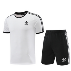 Conjunto Adidas Camiseta + Short Branca e Preta