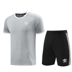 Conjunto Adidas Camiseta + Short Cinza