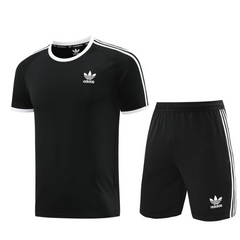 Conjunto Adidas Camiseta + Short Preto e Branco