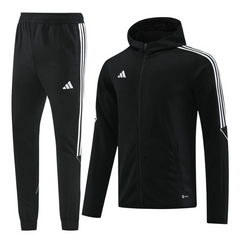 Conjunto de Frio Adidas Casaco + Calça Preto e Branco