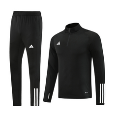 Conjunto de Frio Adidas Blusão + Calça Preta e Branca