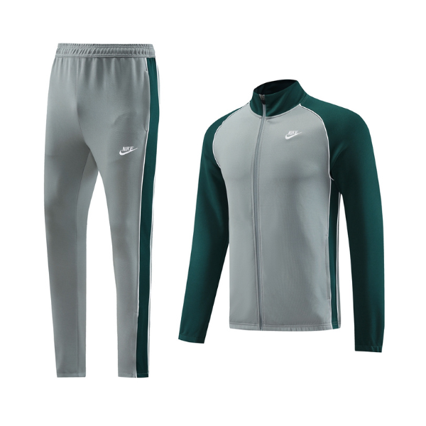 Conjunto de Frio Nike Blusão + Calça Cinza e Verde - VENI Futebol