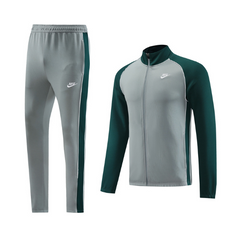 Conjunto de Frio Nike Blusão + Calça Cinza e Verde