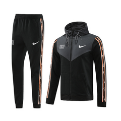 Conjunto de Frio Nike Jaqueta + Calça Preta, Cinza e Laranja