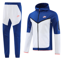 Conjunto de Frio Nike Tech-Fleece Casaco + Calça Azul e Branco