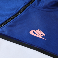 Conjunto de Frio Nike Tech-Fleece Casaco + Calça Azul e Branco - VENI Futebol