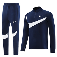 Conjunto de Frio Nike Blusão + Calça Azul Marinho e Branca