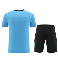 Conjunto Adidas Camiseta + Short Azul Claro e Preto - VENI Futebol