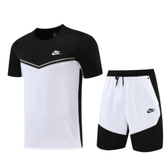 Conjunto Nike Camiseta + Short Branca e Preta