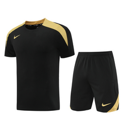 Conjunto Adidas Camiseta + Short Preto e Amarelo