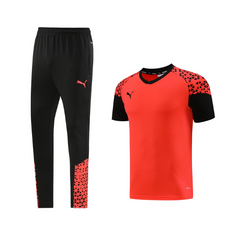 Conjunto Puma Camiseta + Calça Laranja e Preta