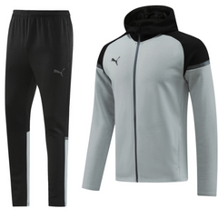 Conjunto de Frio Puma Cinza e Preto com Jaqueta e Calça