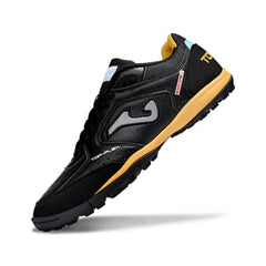 Chuteira Society TF Joma Top Flex Preta e Laranja
