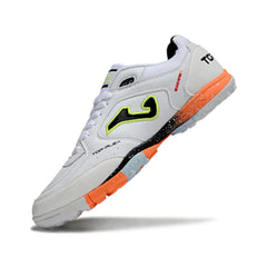Chuteira Society TF Joma Top Flex Branca Laranja e Cinza