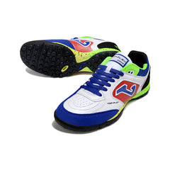 Chuteira Society TF Joma Top Flex Branca, Vermelha, Verde e Rosa
