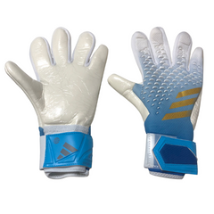 Luva de Goleiro Adidas Predator Accuracy League Branca, Azul Claro e Dourado