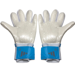 Luva de Goleiro Adidas Predator Accuracy League Branca, Azul Claro e Dourado - VENI Futebol