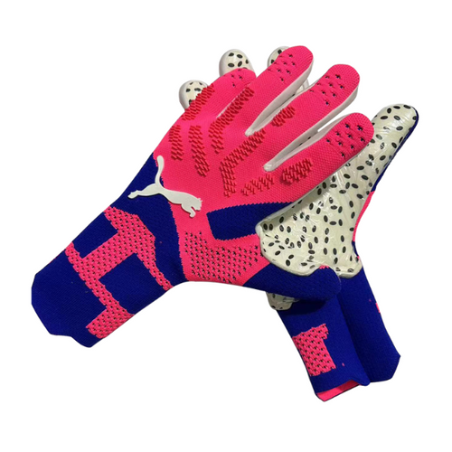 Luva de Goleiro Puma Future Ultimate Rosa e Azul - VENI Futebol