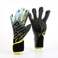 Luva de Goleiro Reusch Azul Claro, Amarelo e Preto