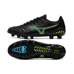 Chuteira Campo FG Mizuno Morelia Neo III Elite Preta e Azul