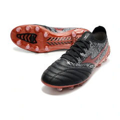 Chuteira Campo FG Mizuno Morelia Neo III Elite Sergio Ramos Preta Cinza e Vermelha