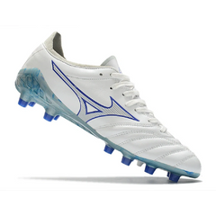 Chuteira Campo FG Mizuno Morelia Neo III Pro Branca e Azul