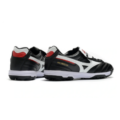 Chuteira Society TF Mizuno Morelia Sala Classic Preta, Branca e Vermelha