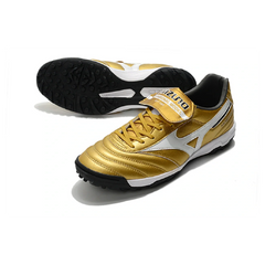 Chuteira Society TF Mizuno Morelia Sala Classic Dourada