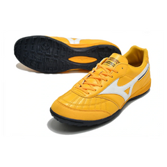 Chuteira Society TF Mizuno Morelia Sala Amarela, Branca e Preta