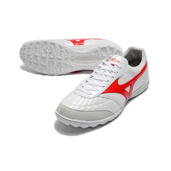 Chuteira Society TF Mizuno Morelia Sala Branca e Vermelha